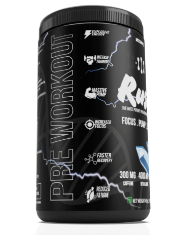RUSH- Pre Workout Powder/ Blue Berry Crystal / 450gm / 30 servings